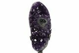 Deep-Purple Amethyst Geode With Metal Stand - Uruguay #342517-1